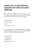 PHARMACOLOGY ATI PROCTORED EXAM ASSESSMENT ONE COMPLETE SOLUTIONS VERIFIED 2026