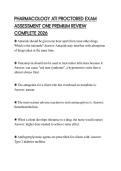 PHARMACOLOGY ATI PROCTORED EXAM ASSESSMENT ONE PREMIUM REVIEW COMPLETE 2026