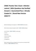 CMAC Practice Test 2 Exam  Infection  control &vert; With Questions And Verified  Answers &vert; Guaranteed Pass &vert; Already  Graded A&plus; &vert; Brand New Version  2026&excl;&excl;&excl;&excl;&excl; 