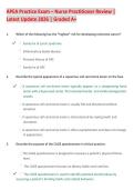 APEA Practice Exam &ndash; Nurse Practitioner Review &vert;  Latest Update 2026 &vert; Graded A&plus;