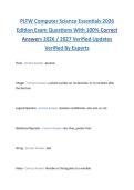PLTW Computer Science Essentials 2026  Edition Exam Questions With 100&percnt; Correct  Answers 2026 &sol; 2027 Verified Updates  Verified By Experts