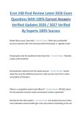 Econ 248 Final Review Latest 2026 Exam  Questions With 100&percnt; Correct Answers  Verified Updates 2026 &sol; 2027 Verified  By Experts 100&percnt; Success