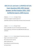 GRCC Bi 121 Lab Exam 1 UPDATED ACTUAL  Exam Questions With 100&percnt; Correct  Answers Verified Updates 2026 &sol; 2027  Verified By Experts &sol;100&percnt; Success