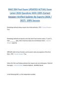 MAE 284 Final Exam UPDATED ACTUAL Exam  Latest 2026 Questions With 100&percnt; Correct  Answers Verified Updates By Experts &lpar;2026 &sol;  2027&rpar;  100&percnt; Success 