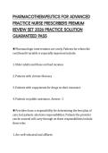 PHARMACOTHERAPEUTICS FOR ADVANCED PRACTICE NURSE PRESCRIBERS PREMIUM REVIEW SET 2026 PRACTICE SOLUTION GUARANTEED PASS