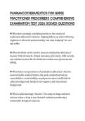 PHARMACOTHERAPEUTICS FOR NURSE PRACTITIONER PRESCRIBERS COMPREHENSIVE EXAMINATION TEST 2026 SOLVED QUESTIONS