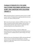 PHARMACOTHERAPEUTICS FOR NURSE PRACTITIONER PRESCRIBERS MIDTERM EXAM SCRIPT 2026 QUESTIONS WITH SOLUTIONS GRADED A&plus;