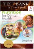 Full Test Bank for Nutrition for Dental Health&colon; A Guide for the Dental Professional&comma; 3rd Edition by Rebecca Sroda and Tonia Reinhard &lpar;2026&rpar;&semi; Complete Chapter-by-Chapter Coverage&semi; Verified Questions & Correct Answers&semi; Detailed Rationales&semi; Updated 2026&period;