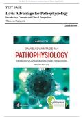 Test Bank - Davis Advantage for Pathophysiology 2nd Edition &lpar;Capriotti&comma; 2021&rpar; Chapter 1-47&vert; All Chapters with Answers