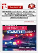 TEST BANK for Paramedic Care&colon; Principles & Practice&comma; 6th Edition &vert; Volume 1&comma; 2&comma; 3&comma; 4 and 5 with connected passing tips &excl;&excl;&excl;&excl;
