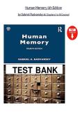 Human Memory&comma; 4th Edition &ndash; Gabriel A&period; Radvansky &ndash; Complete Test Bank for Chapters 1&ndash;18