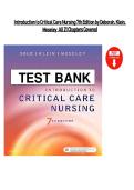 Introduction to Critical Care Nursing&comma; 7th Edition &ndash; Sole&comma; Klein & Moseley &ndash; Complete Test Bank for All 21 Chapters