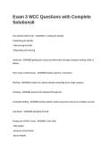 Exam 3 WCC Questions with Complete Solutions