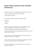 Exam 4 WCC Questions with Complete Solutions