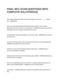 FINAL WCC EXAM QUESTIONS WITH COMPLETE SOLUTIONS