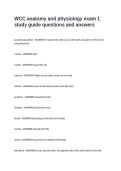 WCC anatomy and physiology exam 1 study guide questions and answers