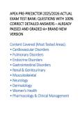 APEA PRE-PREDICTOR 2025&sol;2026 ACTUAL  EXAM TEST BANK&colon; QUESTIONS WITH 100&percnt;  CORRECT DETAILED ANSWERS &ndash; ALREADY  PASSED AND GRADED A&plus; BRAND NEW  VERSION