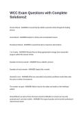 WCC Exam Questions with Complete Solutions