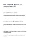 WCC Exam Study Questions with Complete Solutions