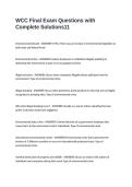 WCC Final Exam Questions with Complete Solutions