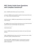 WCC Study Guide Exam Questions with Complete Solutions