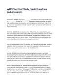 WCC Tour Test Study Guide Questions and Answers