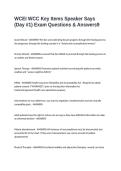 WCEI WCC Key Items Speaker Says &lpar;Day -1&rpar; Exam Questions & Answers