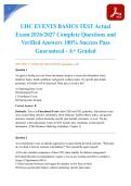 UHC EVENTS BASICS TEST Actual Exam 2026&sol;2027 Complete Questions and Verified Answers 100&percnt; Success Pass Guaranteed - A&plus; Graded