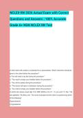 NCLEX-RN 2026 Actual Exam with Correct Questions and Answers &vert; 100&percnt; Accurate Grade A&plus; NGN NCLEX RN Test