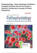 Pathophysiology &ndash; Davis Advantage 3rd Edition &vert; Complete Test Bank with Correct Answers &vert; Capriotti &vert; Introductory Concepts & Clinical Perspectives