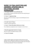 NURSE 103 FINAL QUESTIONS AND ANSWERS&comma; UPDATED 2026&comma; A&plus; SOLUTIONS&comma; SUCCESS GUARANTEED