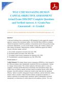 WGU C202 MANAGING HUMAN CAPITAL OBJECTIVE ASSESSMENT Actual Exam 2026&sol;2027 Complete Questions and Verified Answers A&plus; Grade Pass Guaranteed - A&plus; Graded