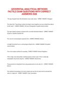 GEOSPATIAL ANALYTICAL METHODS FACTILE EXAM QUESTIONS WITH CORRECT ANSWERS 2026