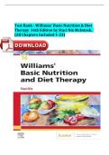 Test Bank for Williams' Basic Nutrition & Diet Therapy&comma; 16th Edition by Staci Nix McIntosh &vert; Verified Chapters 1-23 Complete &vert; NCLEX&reg;-Style Q&A &vert; Downloadable PDF