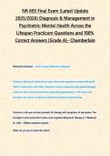 NR 605 Final Exam 2025&sol;2026 by Chamberlain &vert; Latest Diagnosis & Management in Psychiatric-Mental Health Across the Lifespan Practicum &vert; 100&percnt; Correct Answers Graded A&plus; &vert; Complete Study Guide