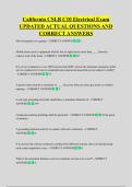 California CSLB C10 Electrical Exam  UPDATED ACTUAL QUESTIONS AND  CORRECT ANSWERS