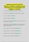 Comparison of ExCPT and PTCE  Pharmacy Technician Certification Exams  UPDATED ACTUAL QUESTIONS AND  CORRECT ANSWERS