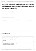 LFTI Exam Questions & Answers Test QUESTIONS AND VERIFIED SOLUTIONS &vert;2026&vert; ELABORATED &DETAILED ANSWERS&excl;&excl;
