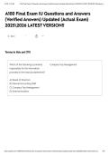 A100 Final Exam IU Questions and Answers &lpar;Verified Answers&rpar; Updated &lpar;Actual Exam&rpar; 20252026 LATEST VERSION&excl;&excl;