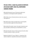 PHI 105 TOPIC 4 QUIZ FALLACIES IN EVERYDAY LIFE EXAM SCRIPT 2026 FULL RESPONSES ALREADY PASSED