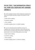 PHI 105 TOPIC 7 QUIZ INFORMATION LITERACY FULL PAPER 2026 QUESTIONS WITH ANSWERS GRADED A