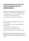 PHI 2000 INTRODUCTION TO ETHICS TEST SCRIPT 2026 QUESTIONS WITH FULL ANSWERS GRADED A&plus;
