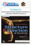 Test Bank For  Structure and Function of the Body 16th Edition by Kevin Patton and Gary  A&period; Thibodeau Isbn- 9780323597791 All Chapters 1-22