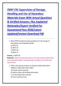 FDNY C91 Supervision of Storage&comma; Handling and Use of Hazardous Materials Exam With Actual Questions & Verified Answers&comma; Plus Explained Rationales&sol;Expert Verified For Guaranteed Pass 2026&sol;Latest Updated&sol;Instant Download Pdf