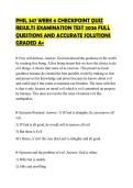 PHIL 347 WEEK 6 CHECKPOINT QUIZ RESULTS EXAMINATION TEST 2026 FULL QUESTIONS AND ACCURATE SOLUTIONS GRADED A&plus;