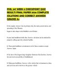 PHIL 347 WEEK 6 CHECKPOINT QUIZ RESULTS FINAL PAPER 2026 COMPLETE SOLUTIONS AND CORRECT ANSWERS GRADED A&plus;