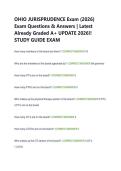 OHIO JURISPRUDENCE Exam &lpar;2026&rpar;  Exam Questions & Answers &vert; Latest  Already Graded A&plus; UPDATE 2026&excl;&excl;  STUDY GUIDE EXAM