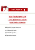 NRNP 6665 MIDTERM EXAM  Actual Questions and Answers  Expert-Verified Explanation