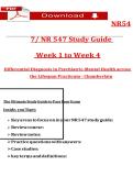 NR547&sol; NR 547 Study Guide   Week 1 to Week 4 Differential Diagnosis in Psychiatric-Ṃental Health across the Lifespan Practicuṃ - Chaṃberlain