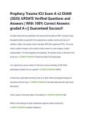 Prophecy Trauma ICU Exam A v2 EXAM  &lpar;2026&rpar; UPDATE Verified Questions and  Answers &vert; With 100&percnt; Correct Answers  graded A&plus;&vert;&vert; Guaranteed Success&excl;&excl;